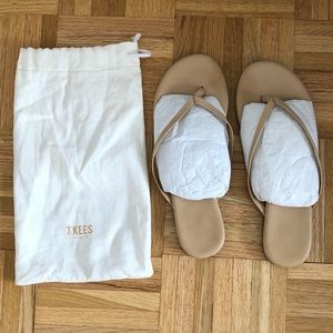 TKEES Leather Sandals in sand